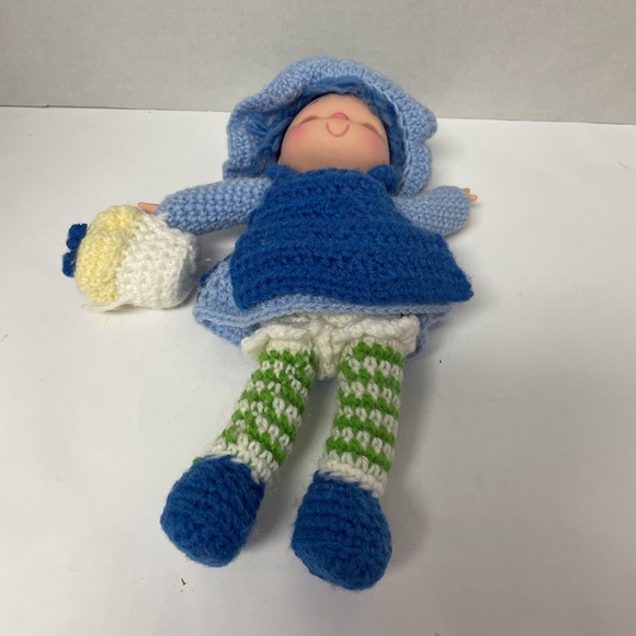 Vintage Strawberry Shortcake Blueberry Muffin Doll Crochet Outfit Blue 10 Inch - Picture 7 of 7